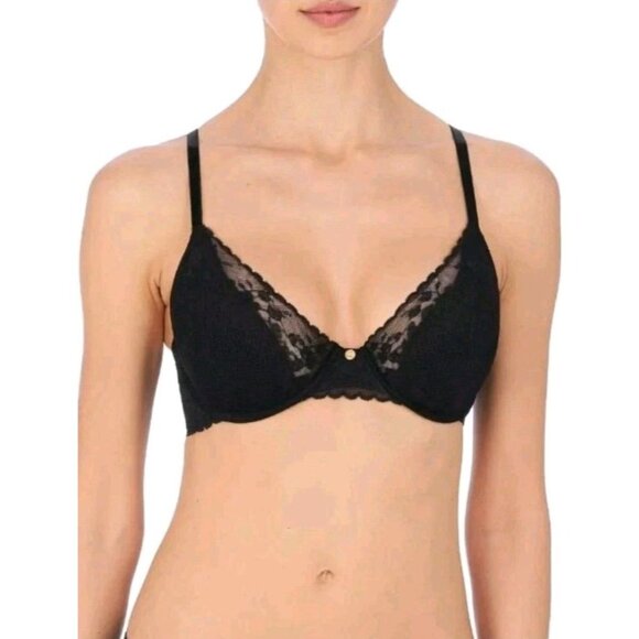 Natori Other - Natori Cherry Blossom Black Lace Push-Up Bra Black Size 36D